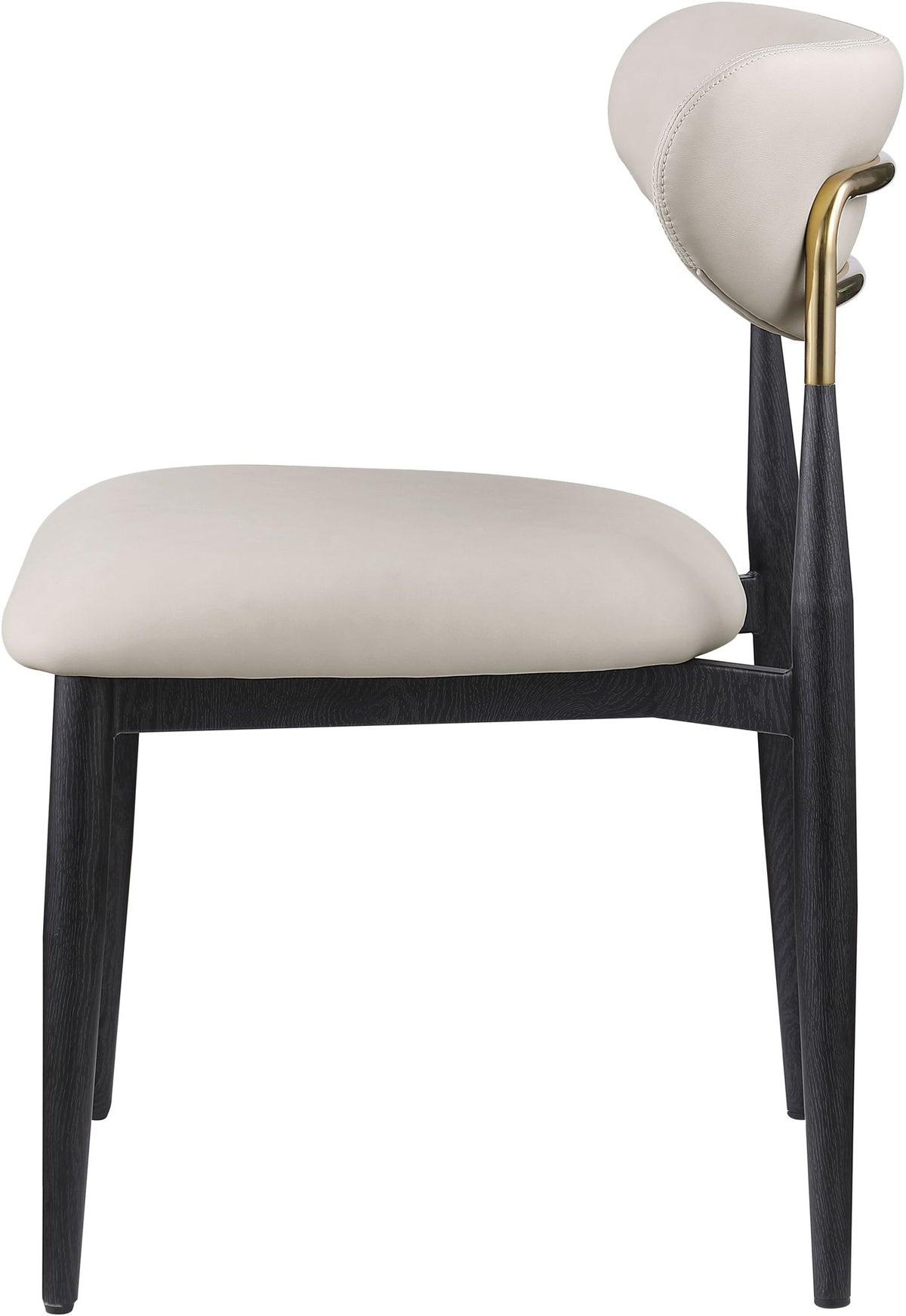 Ronda - Vegan Leather Upholstered Dining Side Chair - Black Legs