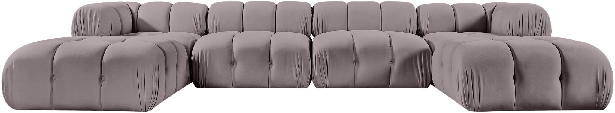 Orin - Velvet 6 Piece Modular Double Chaise Sectional