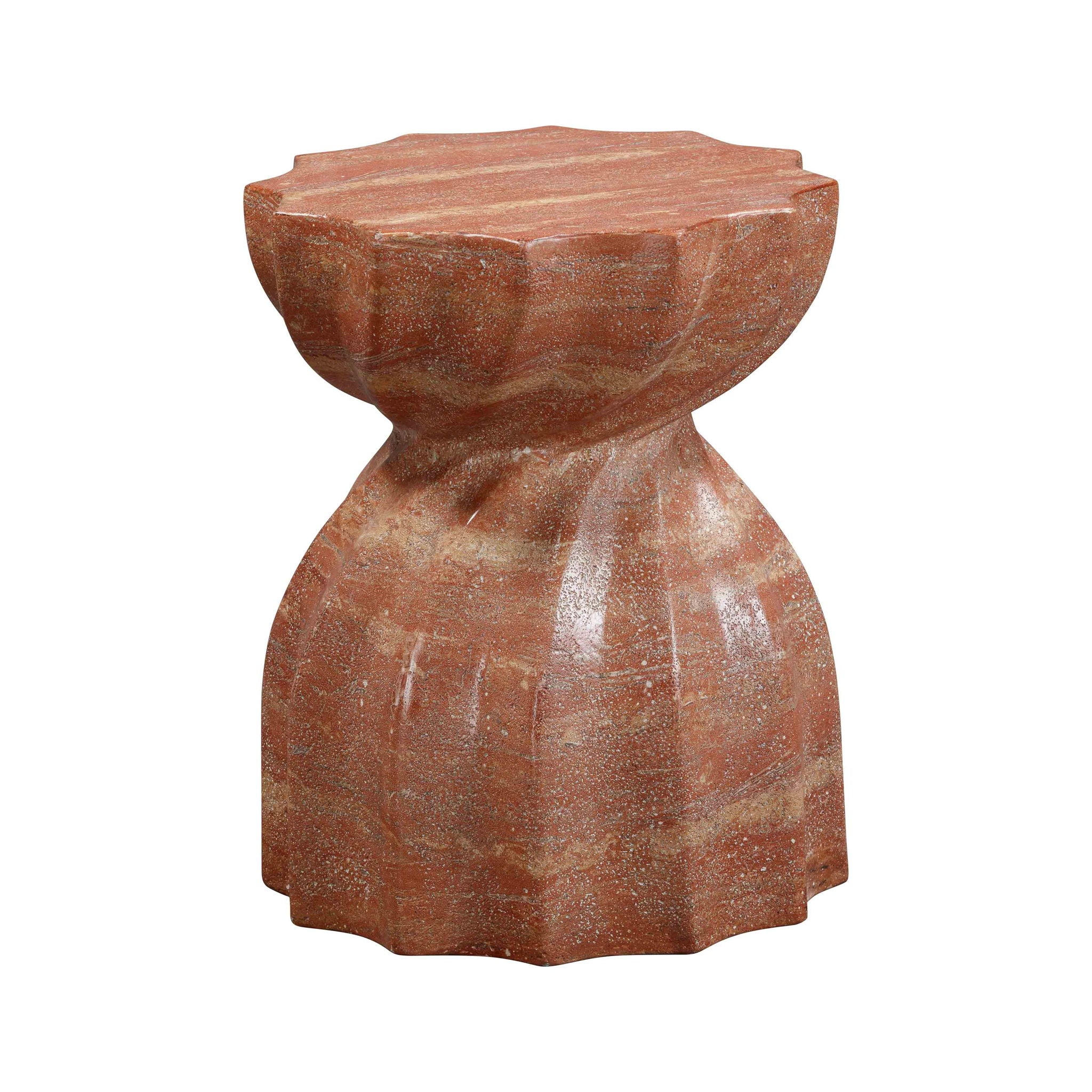 Turin - Faux Sandstone Indoor / Outdoor Concrete Stool - Red