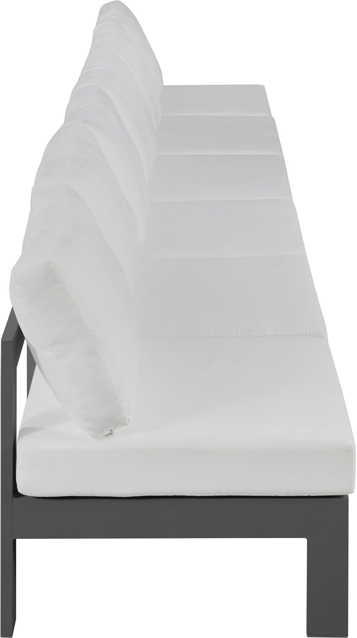 Nizuc - Outdoor Patio 6 Seat Armless Modular Sofa With Gray Frame