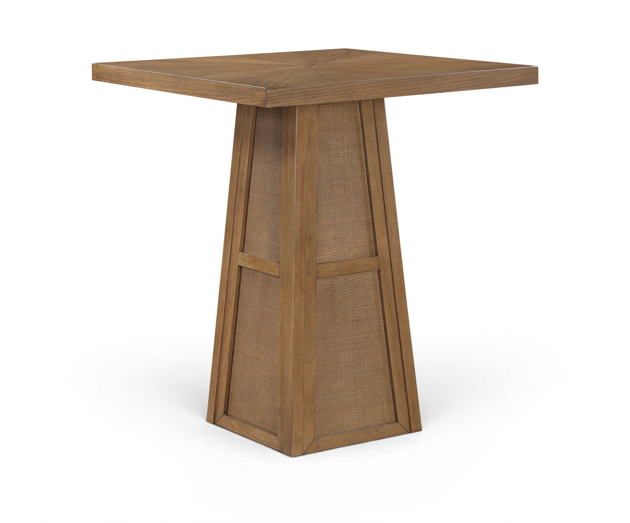 Fenwick - Cane, Oak Veneer And Solid Wood Bar Height Table