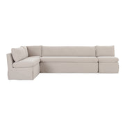 Fable - Slipcover Dining Banquette L-Shape Sectional - Beige
