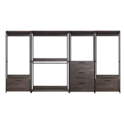Monica - Modular Design Walk-In Closet System - Rustic