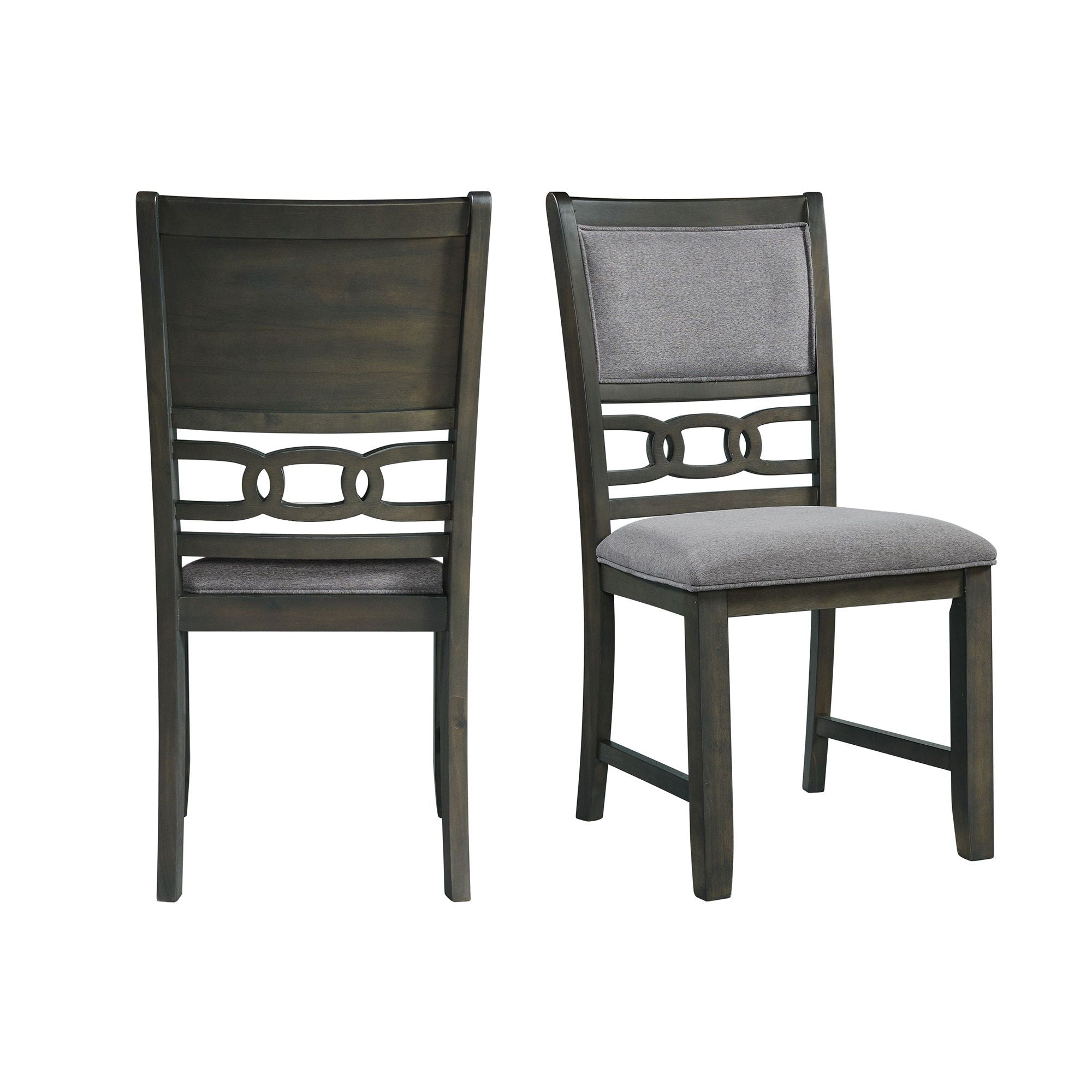 Amherst - Dining Side Chair With Fabric Cushion Side Stretcher (Set of 2) - Gray Finish