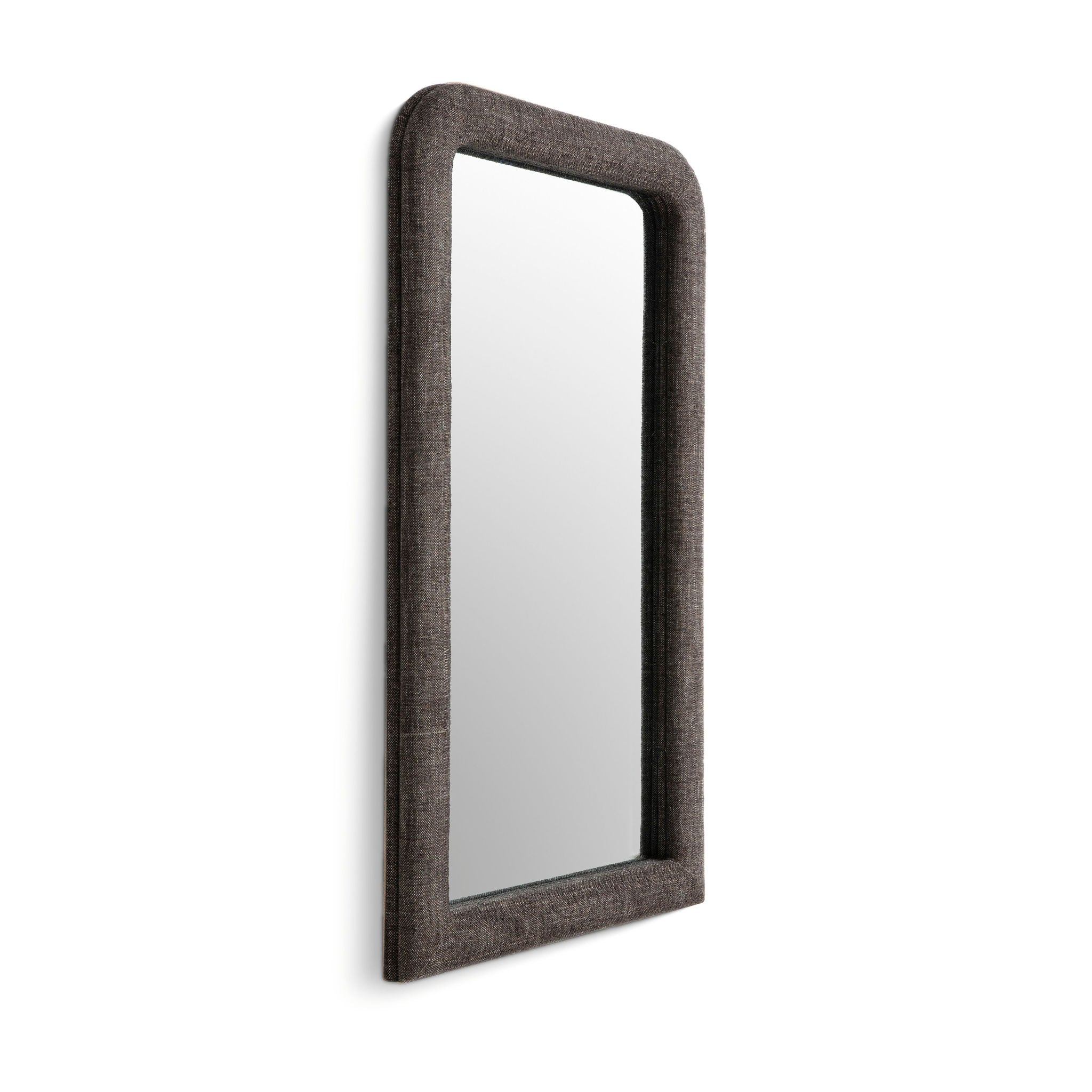 Heidi - Oversized Upholstered Floor Mirror In Textured Fabric
