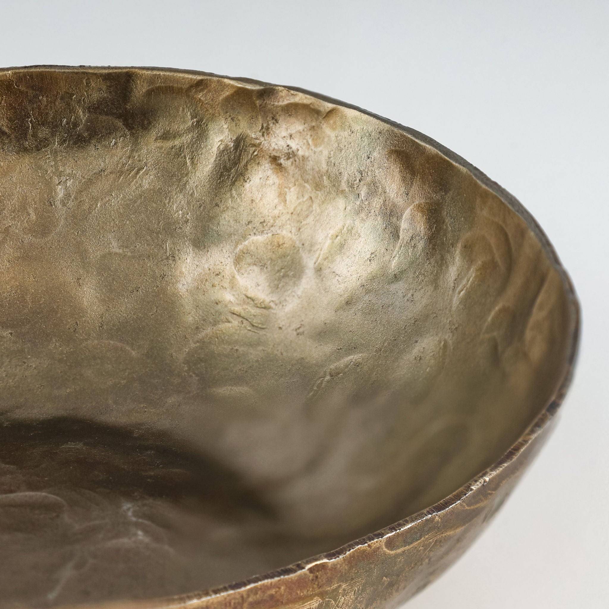 Shah - Hammered Iron Catchall Round Bowls (Set of 3) - Antique Brass