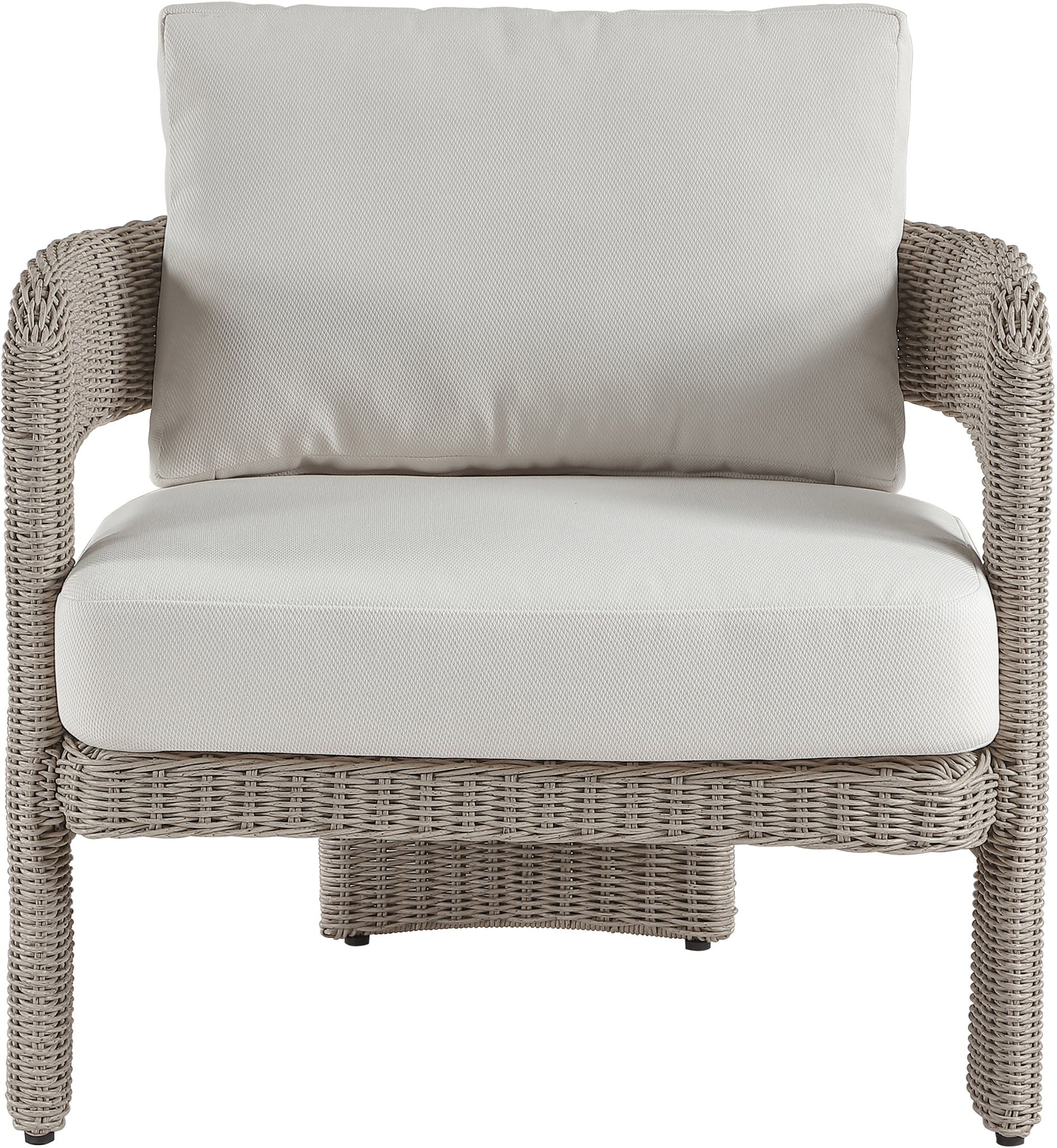 Sandbay - Olefin Water Resistant Fabric And Wicker Outdoor Patio Accent Chair