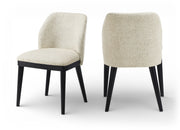 Valeo - Linen Textured Fabric Upholstered Dining Chair (Set of 2) - Painted Black Base