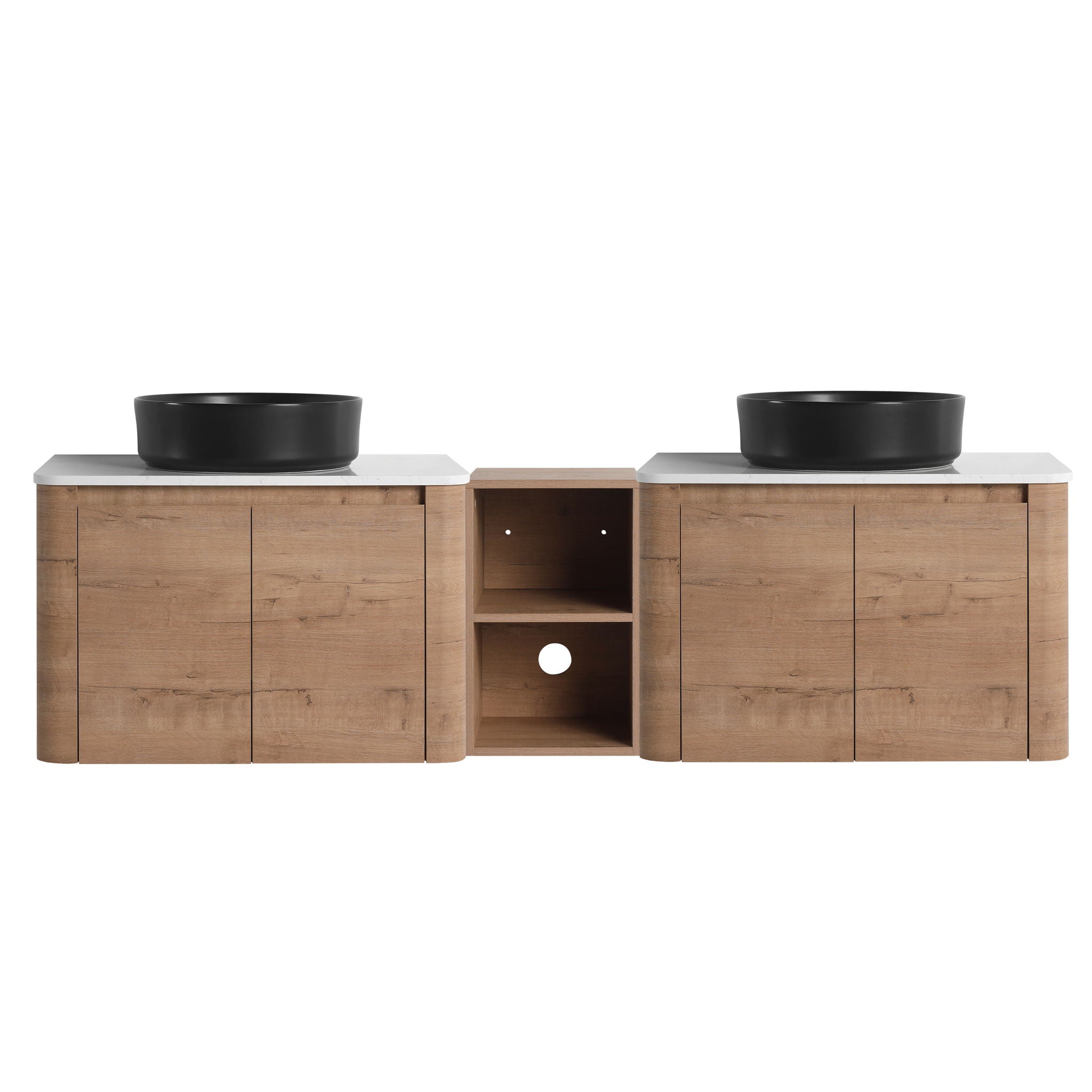 Wall Mounted Bathroom Vanity With Art Sink, 1 Storage Shelf, Soft Close Door