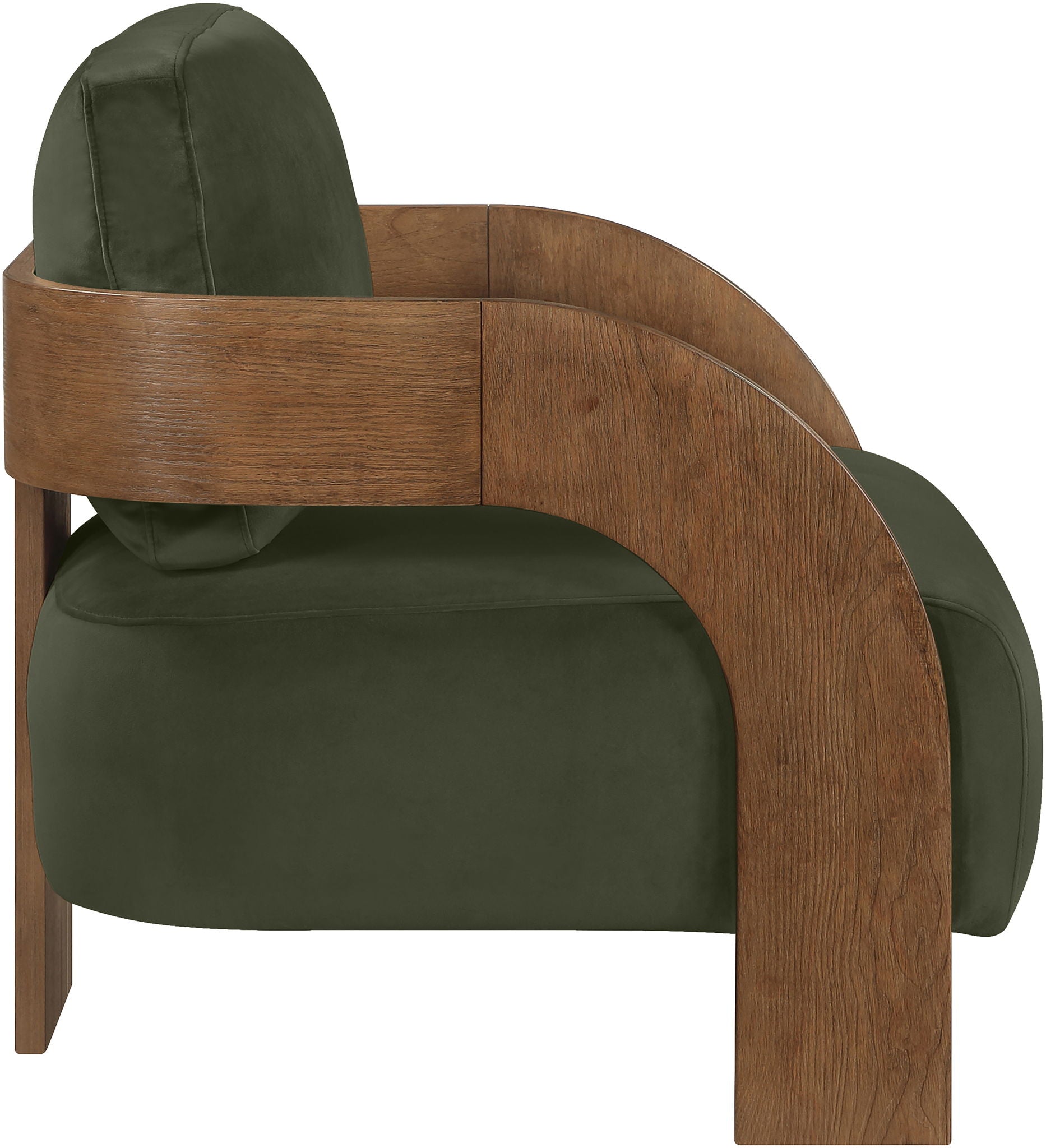 Cedra - Velvet Performance Fabric Upholstered Accent Chair - Brown Frame