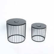 Solar Powered Nesting Side Table Set - Black