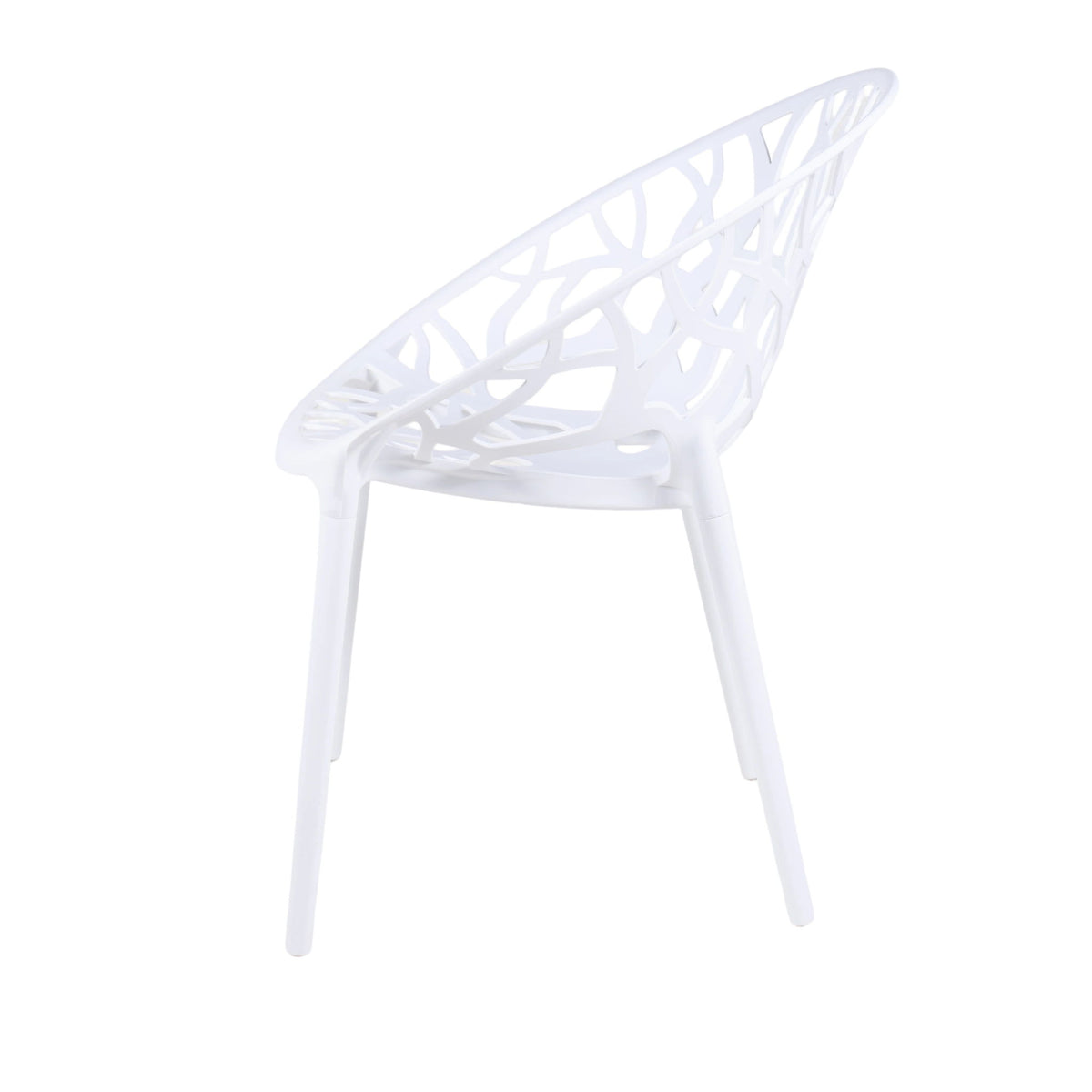 Dining Chair, Transparent Shell Design For Home (Set of 4) - White