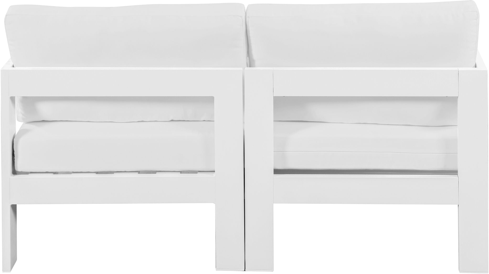 Nizuc - Outdoor Patio 2 Seat Modular Sofa With White Frame