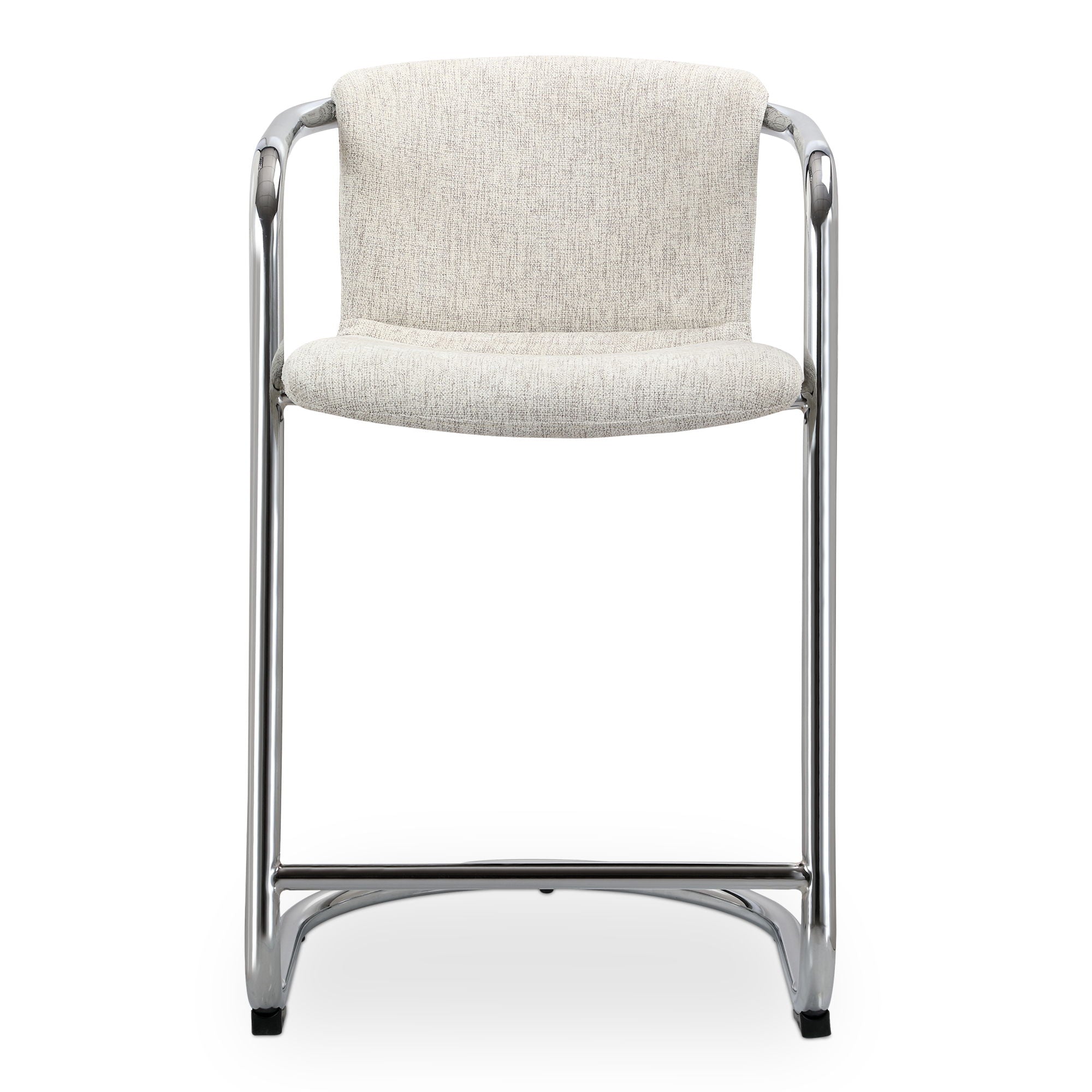 Freeman - Chrome Frame Counter Stool (Set of 2) - Blended Cream
