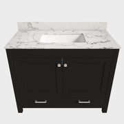 Bathroom Vanity Set, Soft Close Doors, 3 Faucet Holes, Sink Included - Black