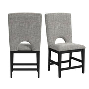 Oregon - Fabric Counter Side Chair (Set of 2) - Gray / Black