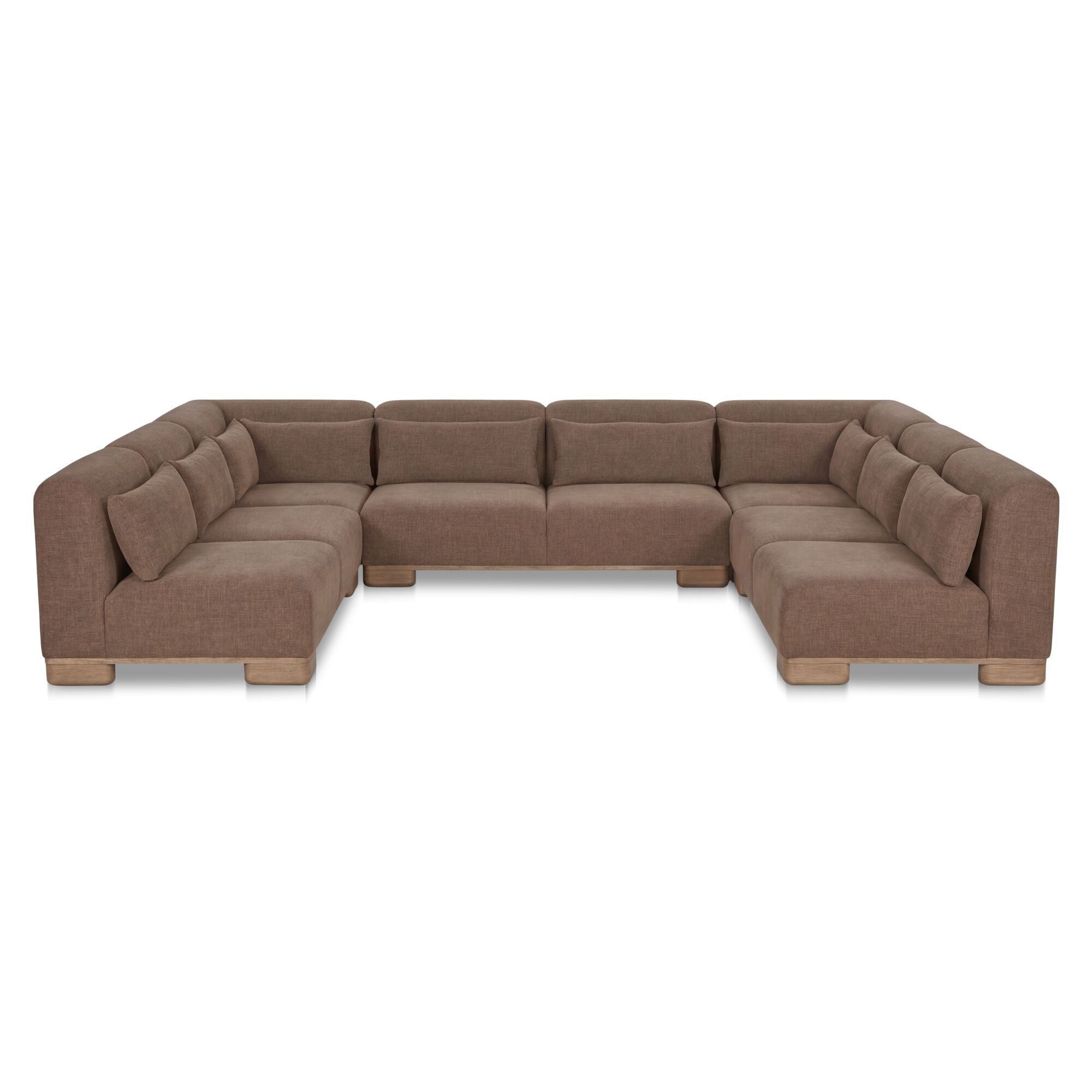 June - U Shaped Modular Sectional - Dark Brown
