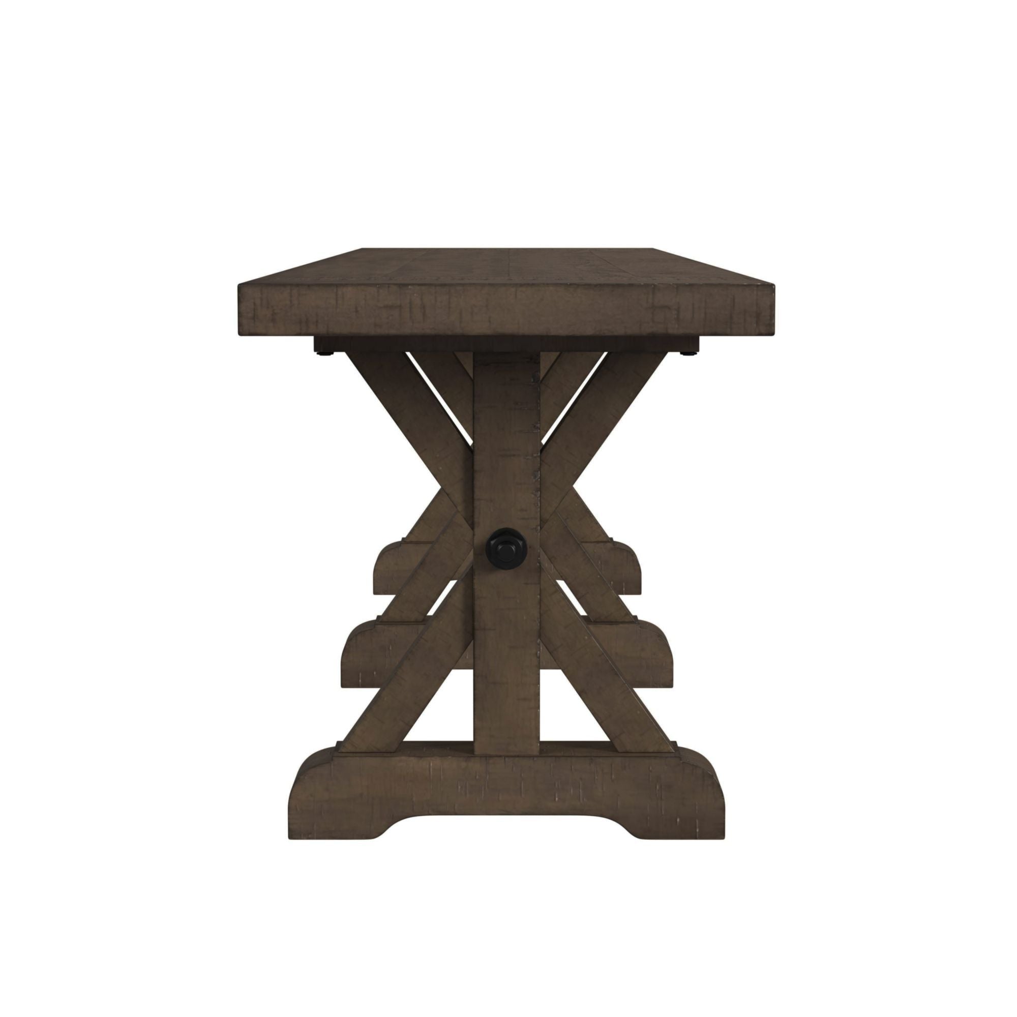 Yellowstone - Dining Bench With Metal Bar Cross - Medium Brown