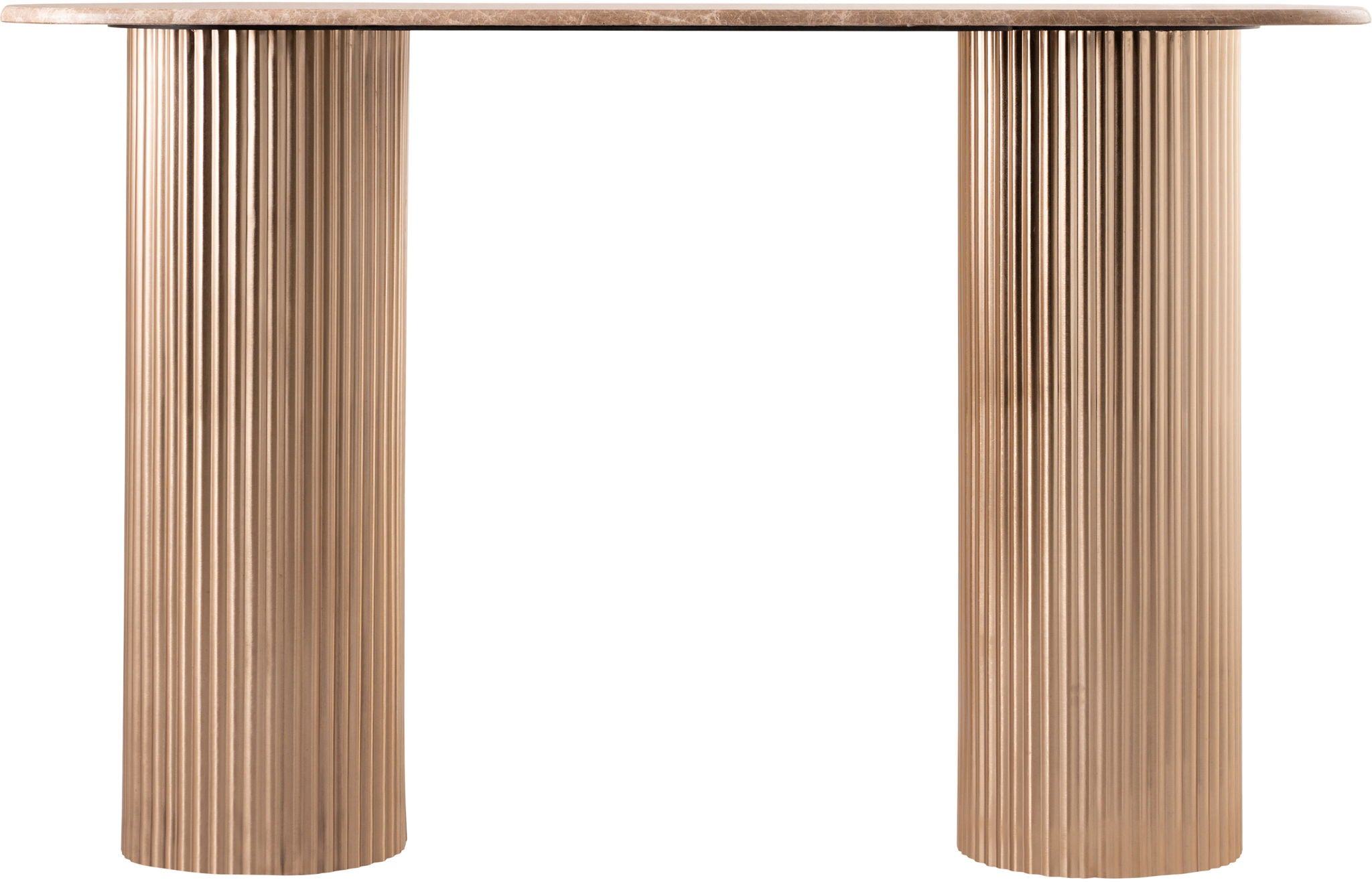 Cindra - Genuine Marble Top And Iron Base Console Table