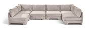Hammond - Velvet Performance Fabric Upholstered 6 Piece U-Shaped Armless Sectional