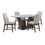 Dapper - 5 Piece Rectangular Standard Height Dining Set Table & Four Chairs - Walnut