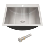 21 X 17" Drop In Bathroom Sink With Pop Up Drain, Stainless Steel Su304, Durable & Rust Resistant, Easy Installation - Brushed Nickel