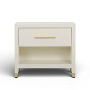 Dani - Faux Shagreen Nightstand With Drawer - Cream