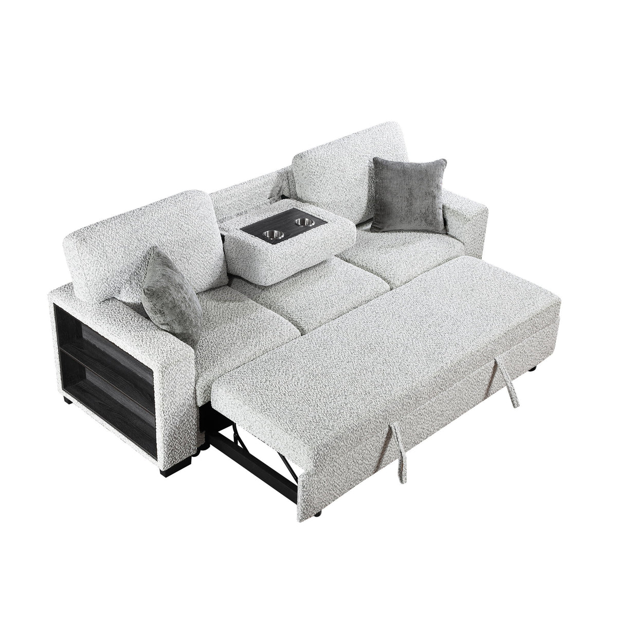 Prato - Sofa With Pull Out Sleeper And USB - Gray