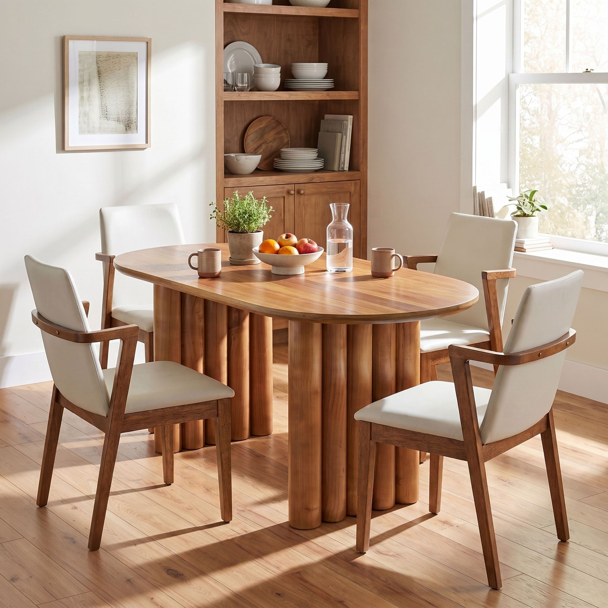 5 Piece Indoor Dining Set With Oval Table And Chairs