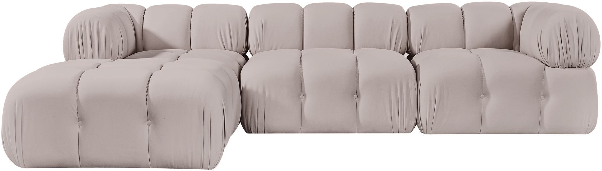 Orin - Velvet 4 Piece Modular Sectional With Chaise