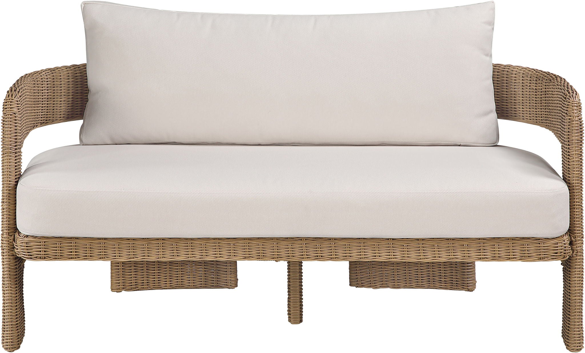 Sandbay - Olefin Water Resistant Fabric And Wicker Outdoor Patio Loveseat