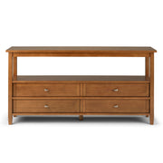 Warm Shaker - Wide Console Sofa Table - Light Golden Brown