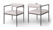 Axis - Linen Textured Beige Fabric Upholstered Dining Chair (Set of 2)