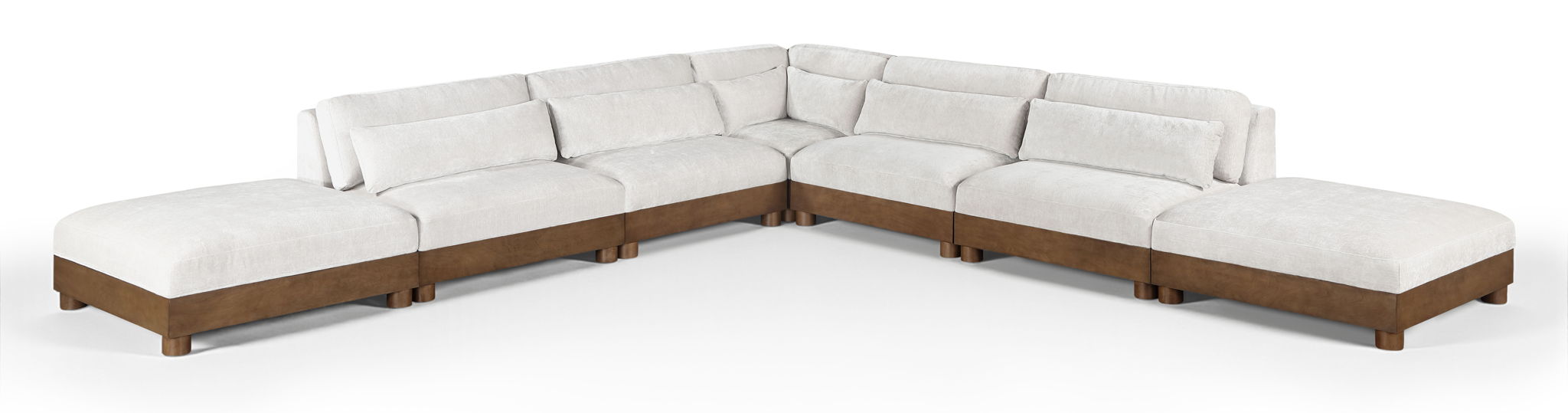 Turin - Chenille Fabric Upholstered Modular Sectional - Cream