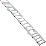 Ramp For Motorcycle / Lawn Mower / ATV, 2 In 1 Ramp And Tailgate Extender - Silver