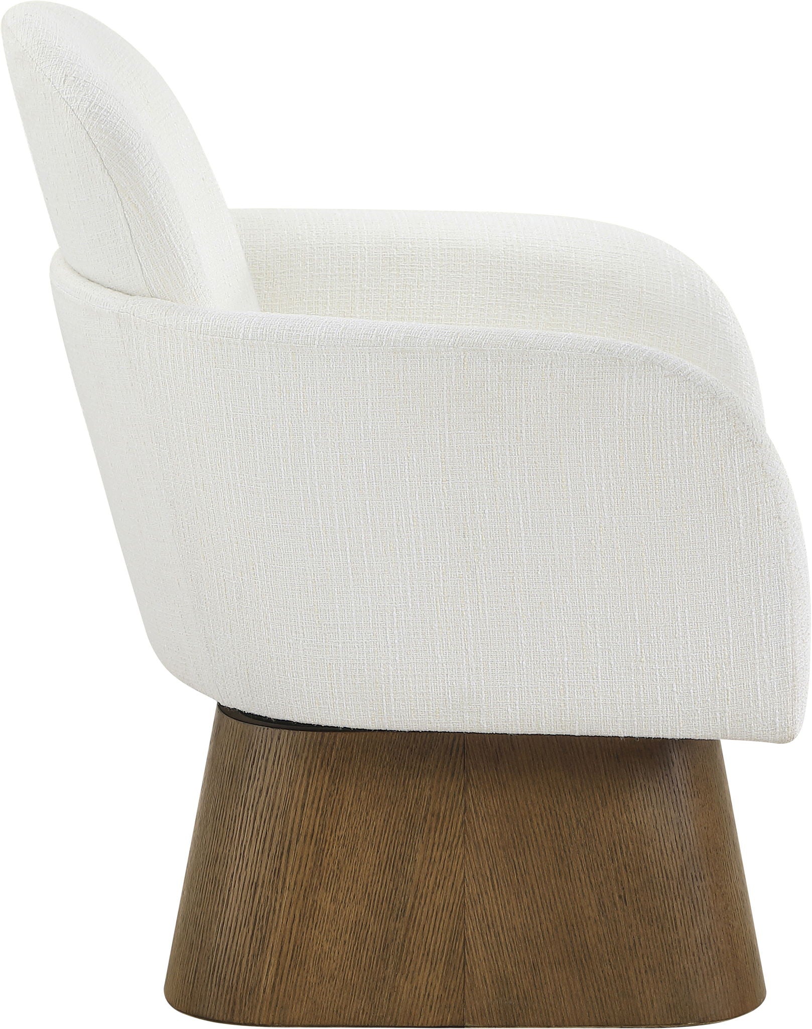 Marlowe - Linen Textured Fabric Upholstered Swivel Accent Chair - Stained Brown