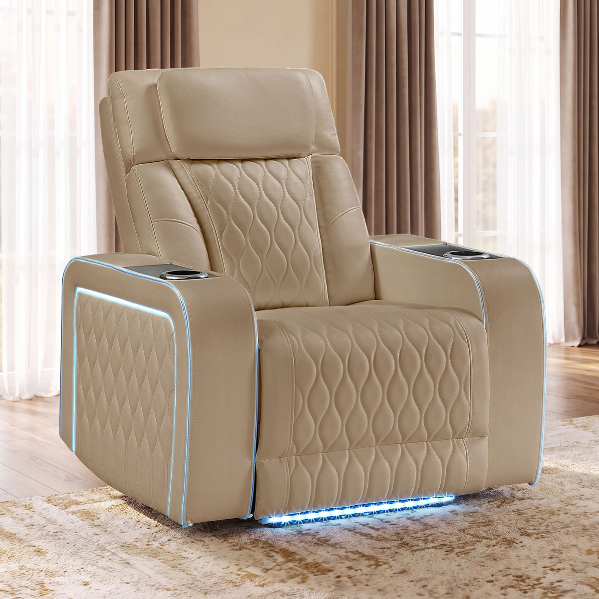 Electra - Power Recliner With Power Headrest, Massage, LED Lighting And USB Control