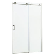 Shower Door Single Sliding Bypass Enclosure - Brushed Silver