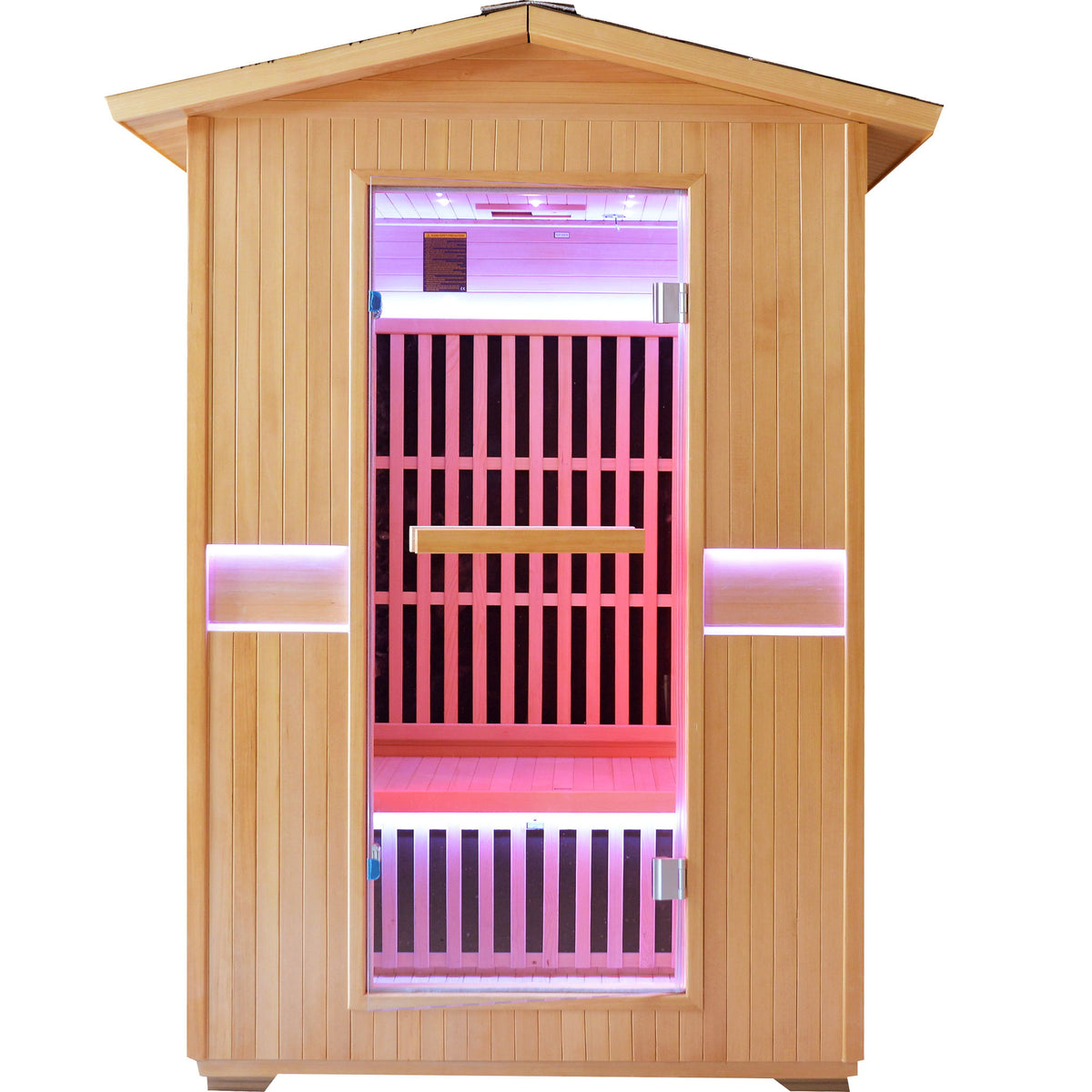 2000W Double Outdoor Far Infrared Sauna Room - Ameican White Oak