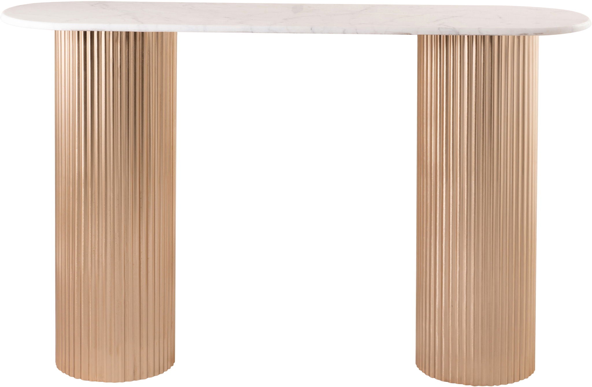 Cindra - Genuine Marble Top And Iron Base Console Table