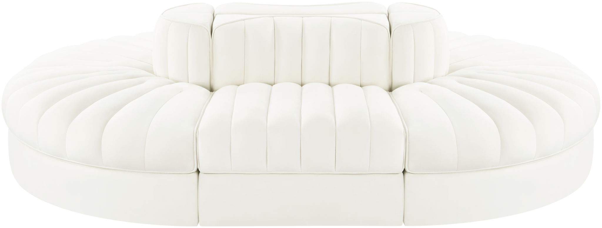 Rummi - Oval Velvet Performance Fabric Upholstered 6 Piece Modular Sectional