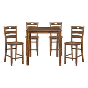 Stowe - 5 Piece Counter Height Set - Walnut