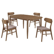 Whisten - Dining Set With Rounded Tabletop And Upholstered Chairs
