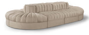 Rummi - Oval Velvet Performance Fabric Upholstered 8 Piece Modular Sectional