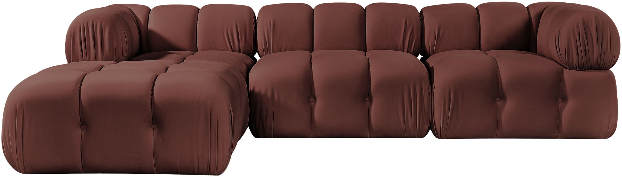 Orin - Velvet 4 Piece Modular Sectional With Chaise