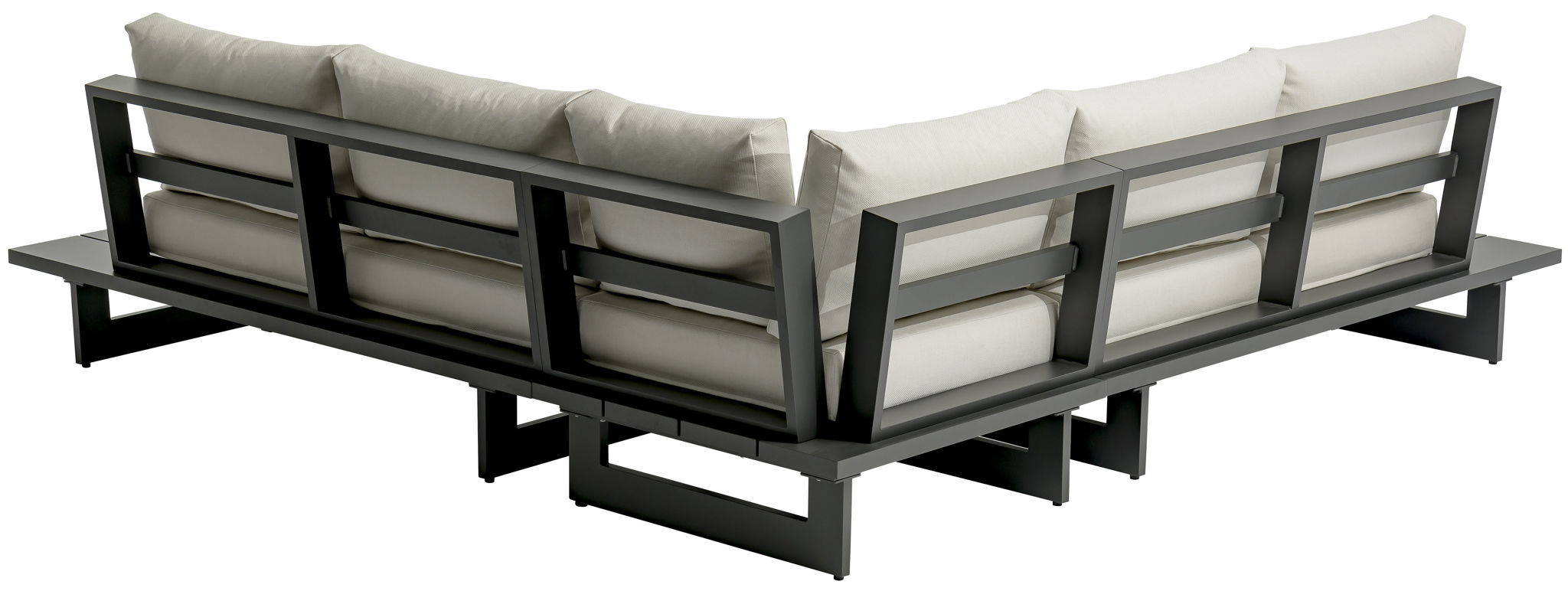 Maldives - Water Resistant Outdoor Patio Sectional With Gray Frame - Cream
