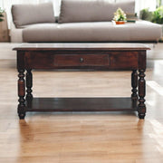 Turned Legs Drawer Table
