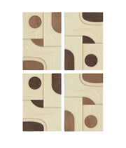 Element - Mango Wood 4 Piece Wall Art - Natural / Brown
