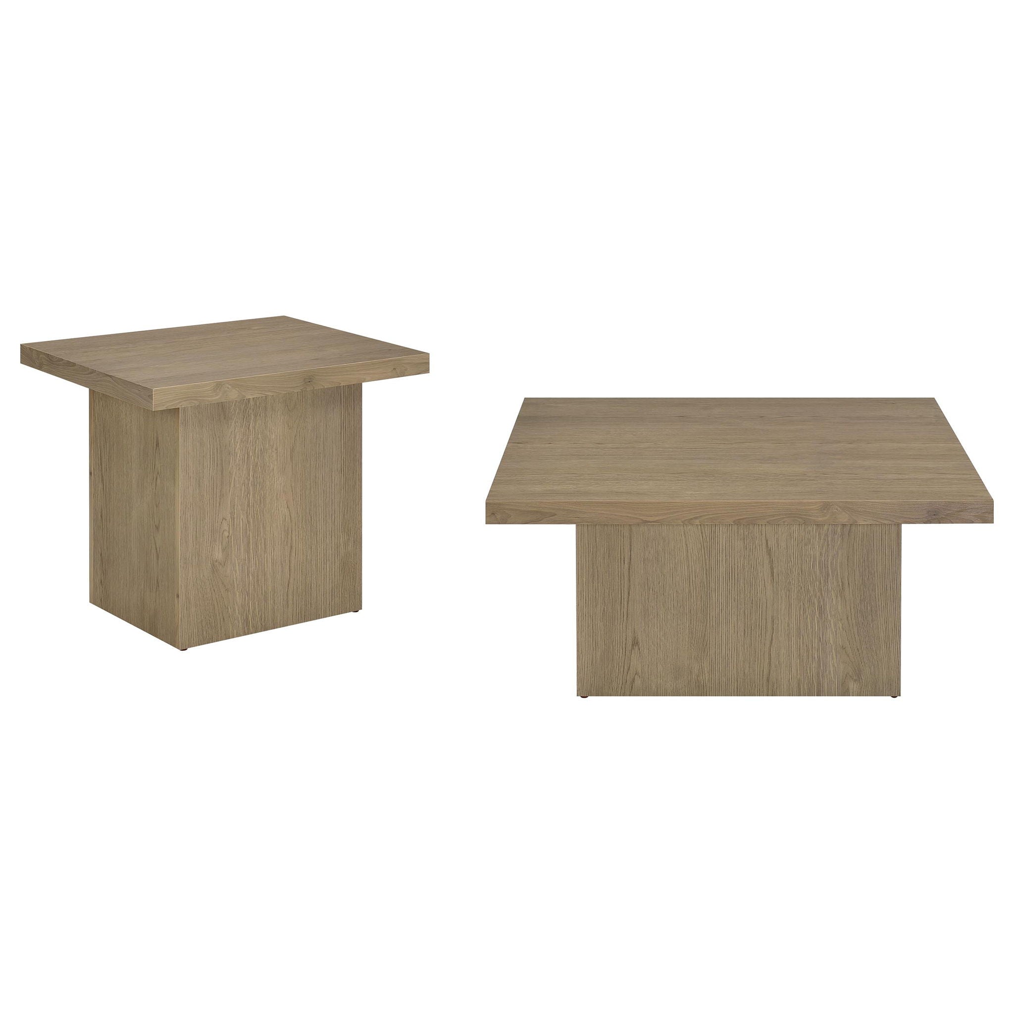 Eldridge - Coffee Table Set With Chunky Square Tops