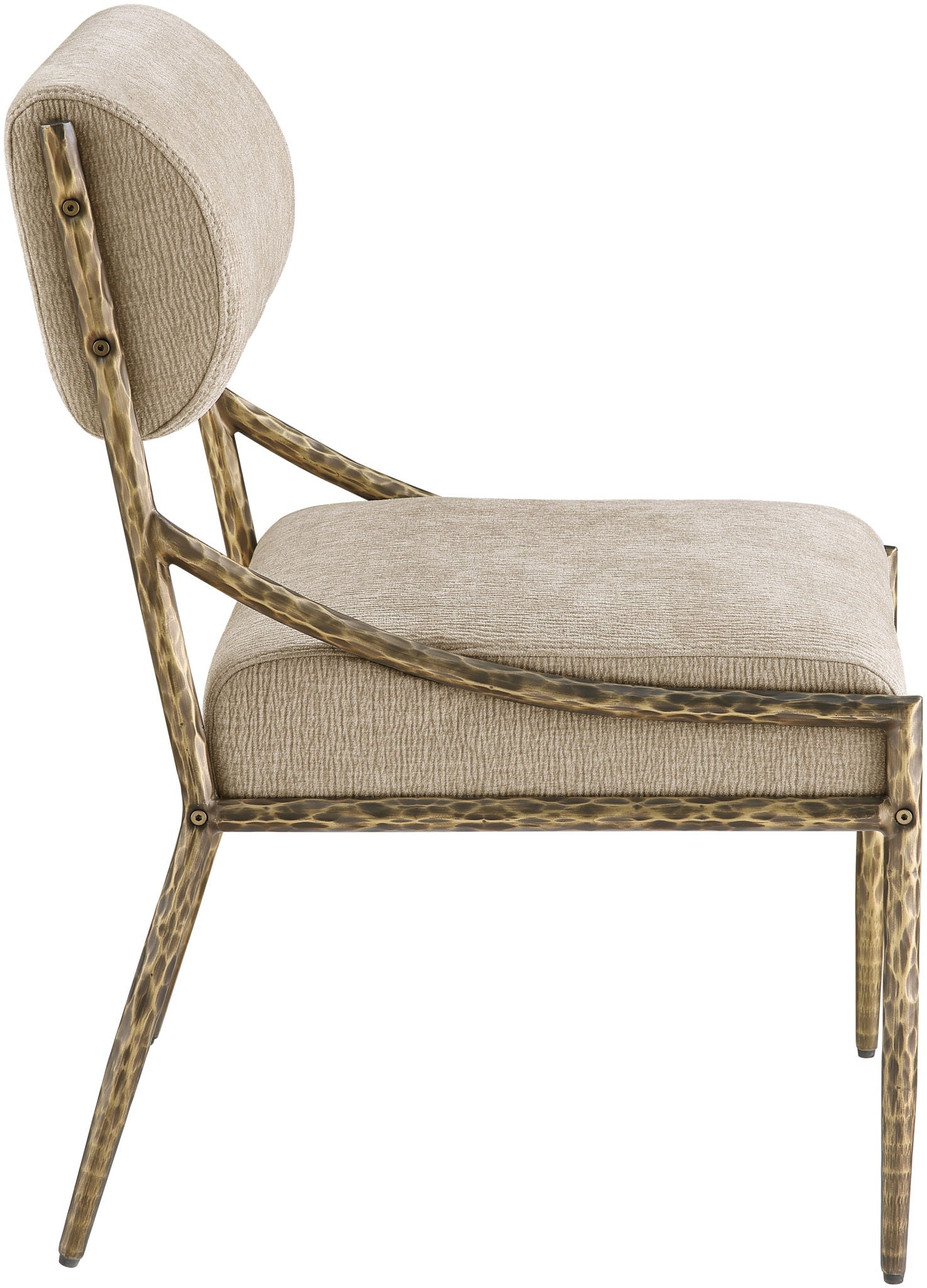 Bastille - Upholstered Dining Side Chair (Set of 2) - Brass Frame
